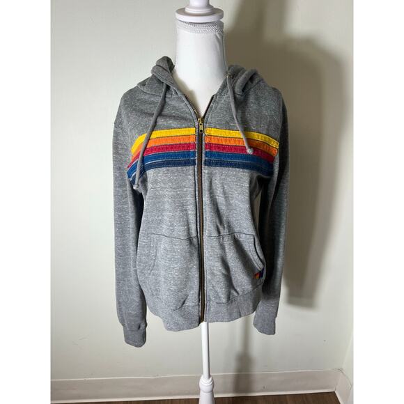 Aviator Nation Jackets & Blazers - Aviator Nation Gray Hooded Long Sleeve Zip Up Jacket Sz M
